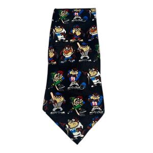 1998 Warner Bros. Looney Tunes Tazmanian Devil Black Sports Tie